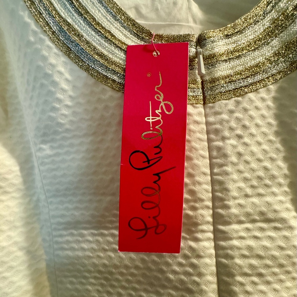 NWT Lilly Pulitzer Size 10 Valli Shift Resort White Dress - Picture 3 of 5